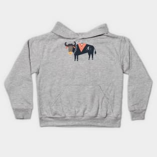 Funny Arty Buffalo Kids Hoodie